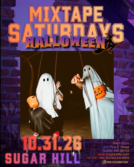 Flyer for Mixtape Saturdays: Halloween Edition at Sugar Hill