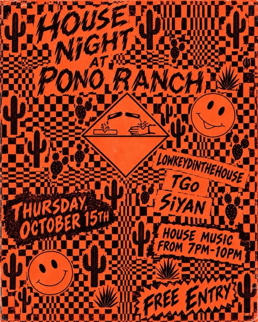 Flyer for House Night at Pono Ranch at Pono Ranch