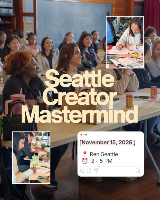 Flyer for Seattle Creator Mastermind at Ren Seattle