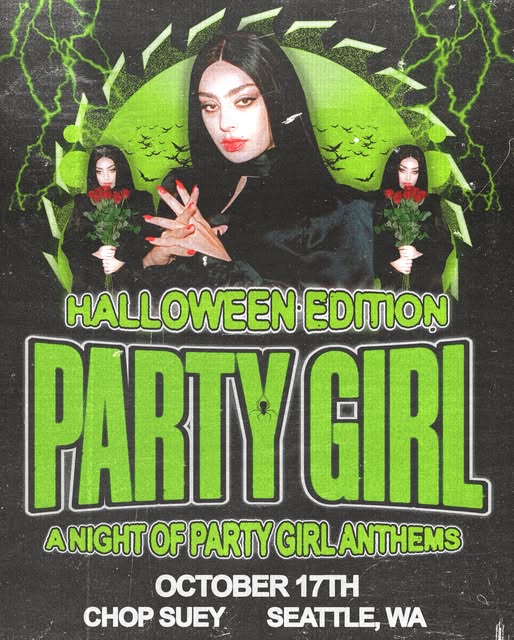 Flyer for Party Girl: Halloween Edition at Chop Suey