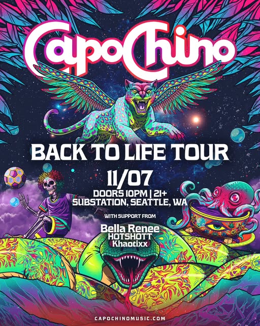 Flyer for Back to Life Tour at Substation