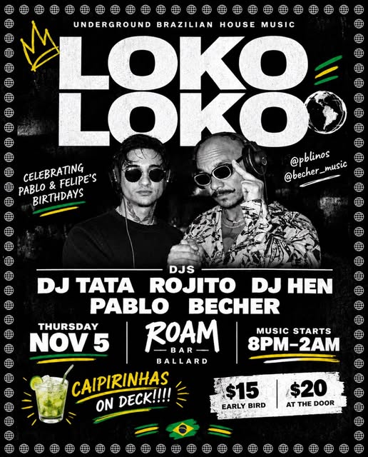 Flyer for LOKO at Roam Bar
