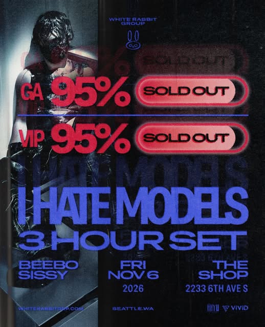 Flyer for I HATE MODELS at The Shop