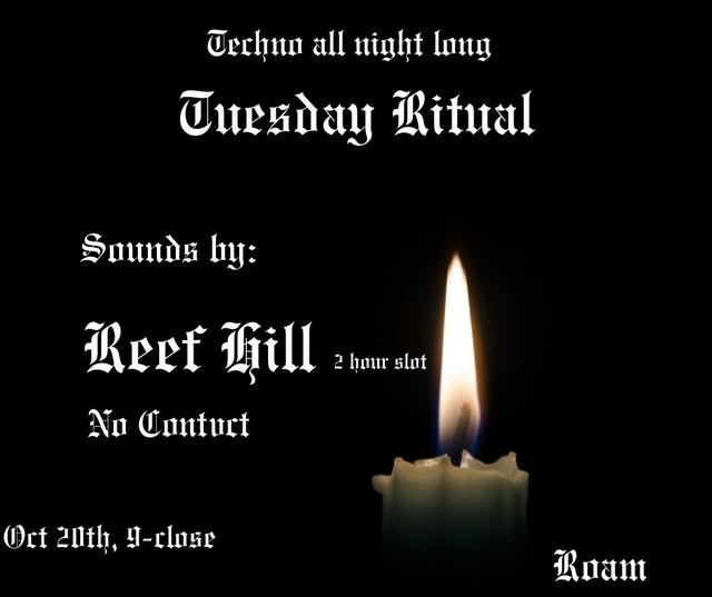 Flyer for Tuesday Ritual at ROAM