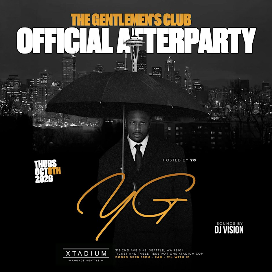 Flyer for The Gentlemen's Club Official Afterparty at Xtadium Lounge