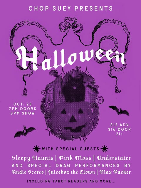 Flyer for Halloween Show at Chop Suey