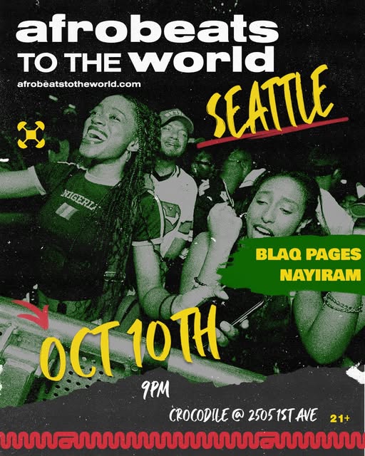 Flyer for Afrobeats To The World at The Crocodile