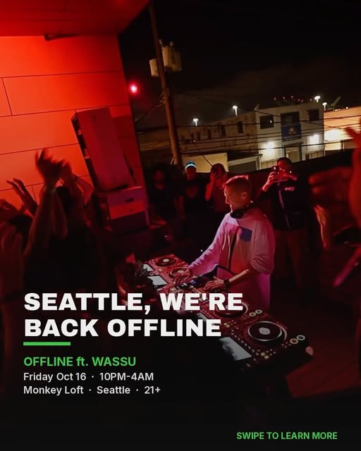 Flyer for OFFLINE at Monkey Loft