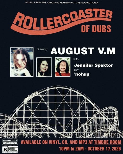 Flyer for Rollercoaster Of Dub at Timbre Room