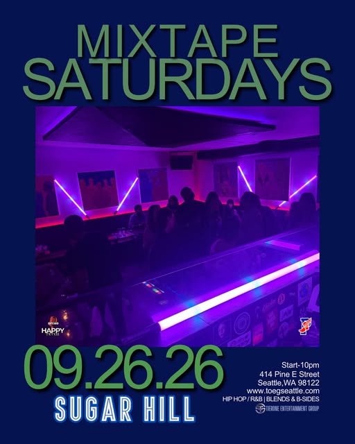 Flyer for Mixtape Saturdays at Sugar Hill