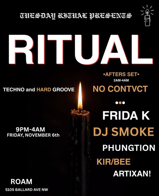Flyer for Ritual at ROAM