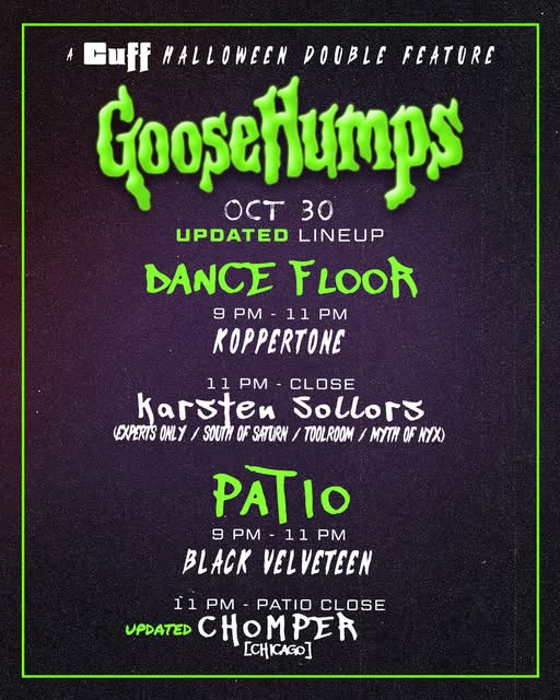 Flyer for GooseHUMPS at Cuff