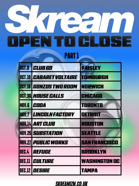 Flyer for Open To Close at Substation