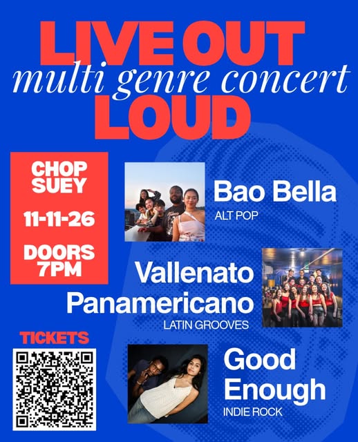 Flyer for LIVE OUT at Chop Suey