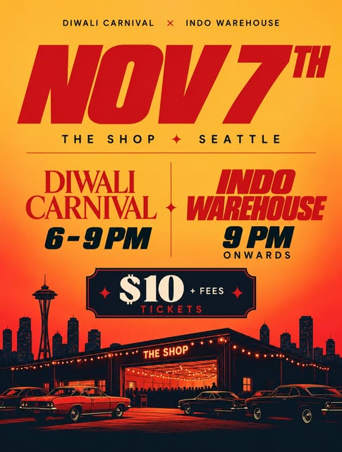 Flyer for Diwali Carnival × Indo Warehouse at The Shop