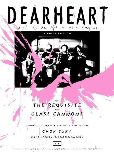 Flyer for Dearheart album release show at Chop Suey