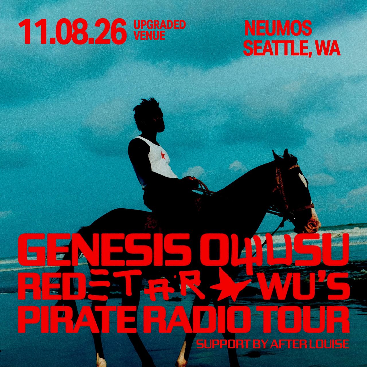 Flyer for GENESIS OWUSU **SHOW MOVED TO NEUMOS** at Neumos
